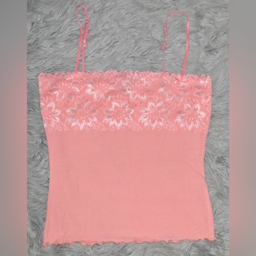 MODA INTERNATIONAL Victoria's Secret Y2K Lace Strappy Tank Cami size M NWOT